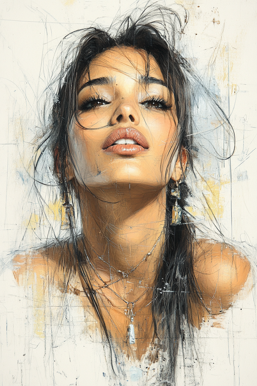 Midjourney prompt: drawing of a woman, in the style of kieron gillen,... - Midjourney