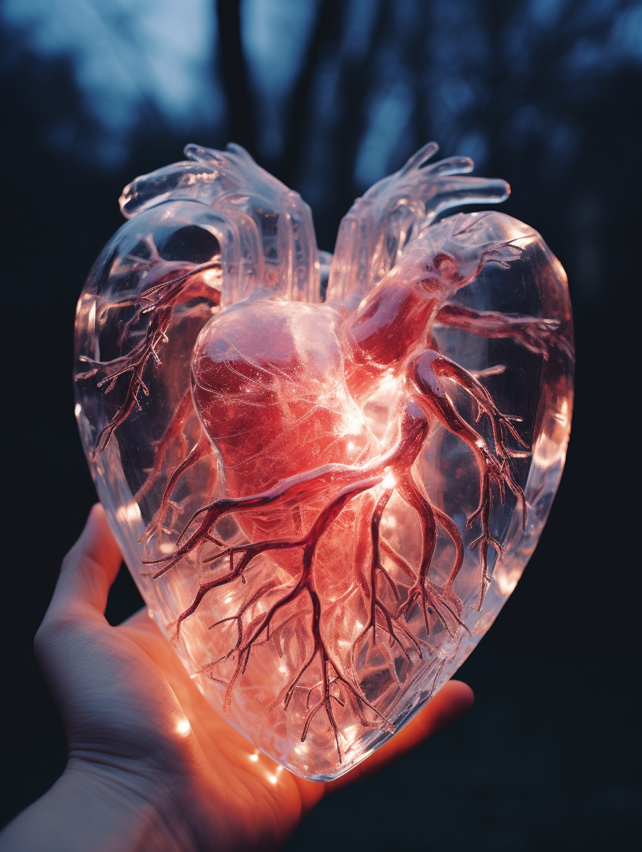 Midjourney prompt: Kodak disposable photography of human heart made o... - Midjourney
