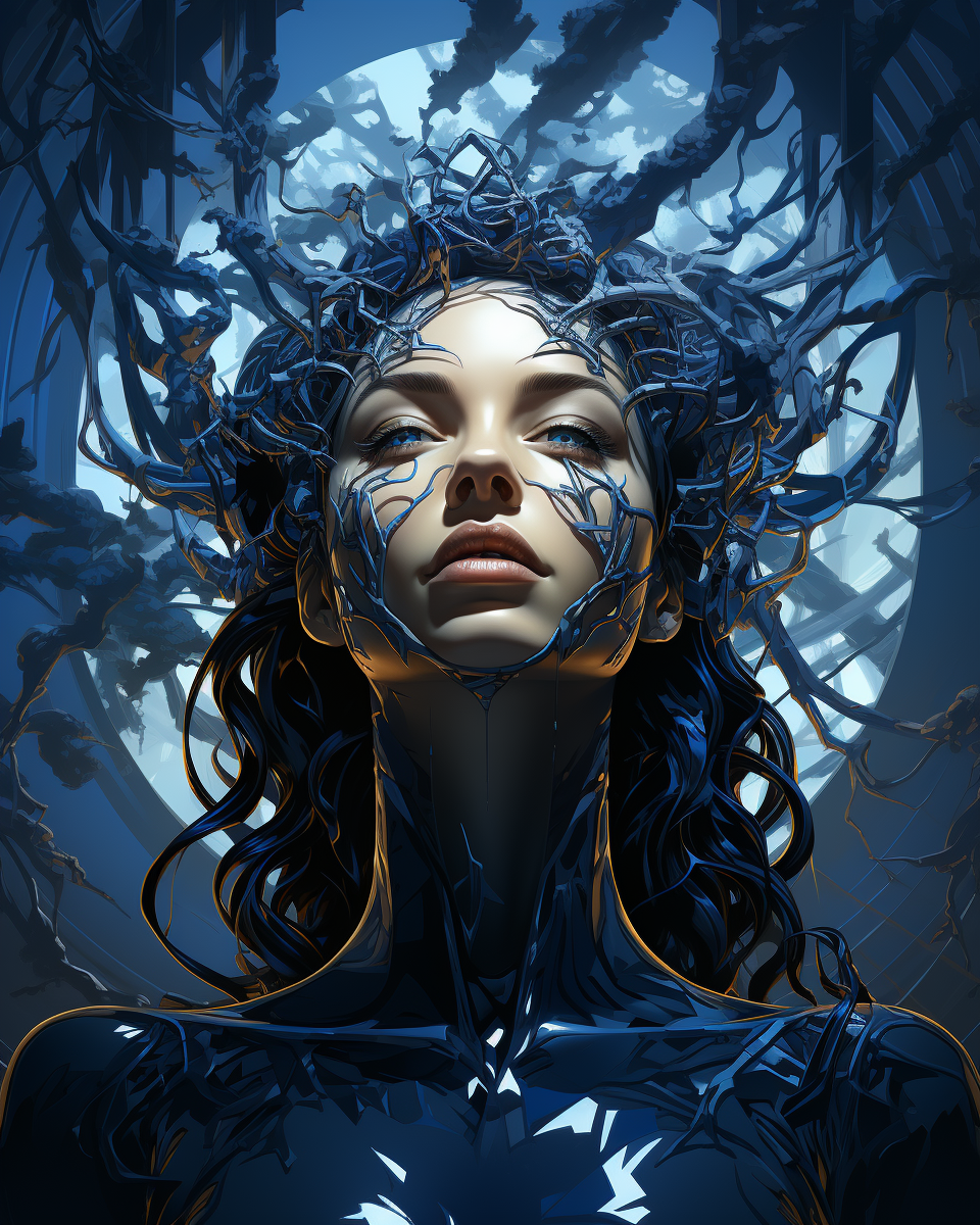 AI generated: Midjourney prompt: an image of a forest with a tree and a wraith in t... (Midjourney - Concept Art)