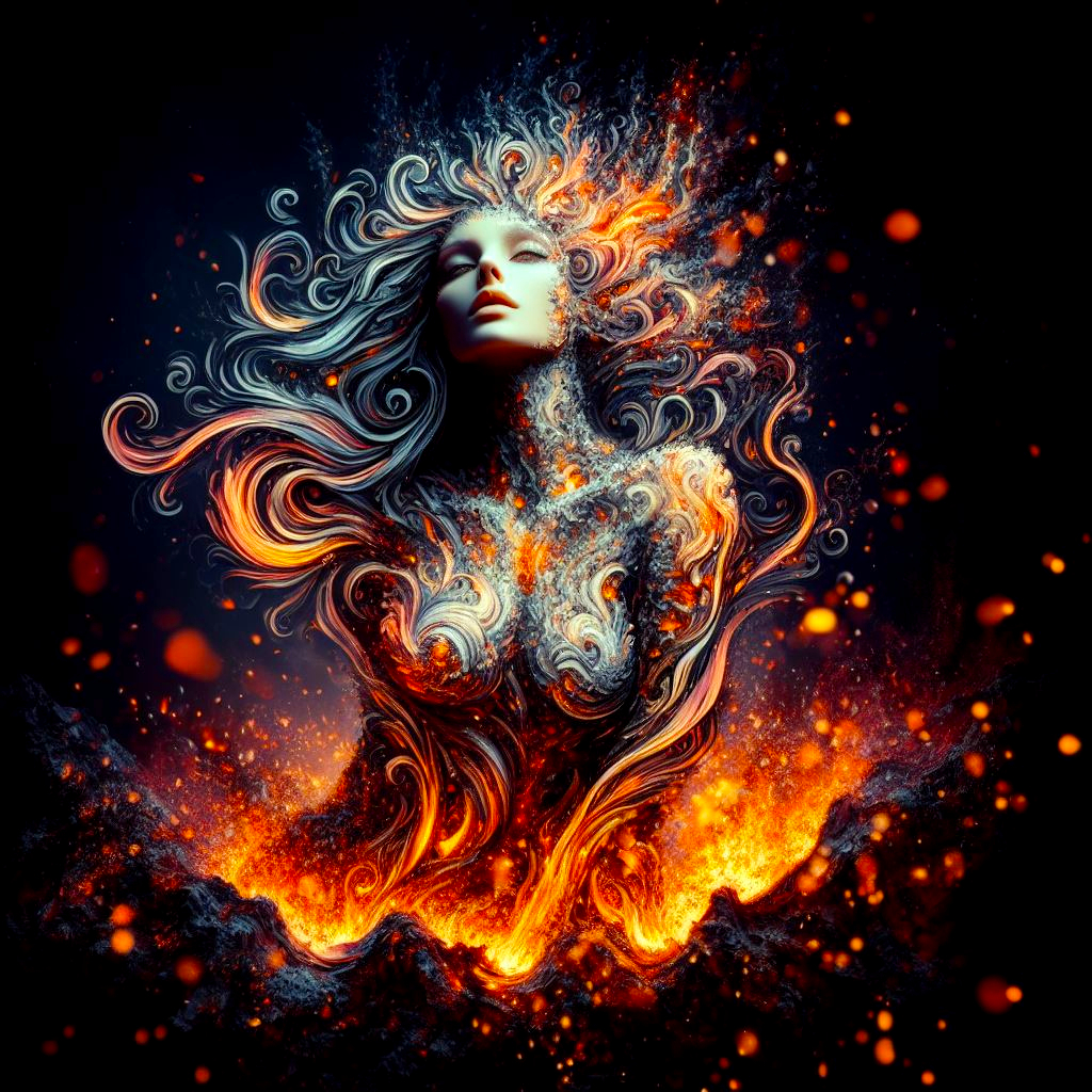 AI generated: Fire Goddess (Stable Diffusion - Concept Art)