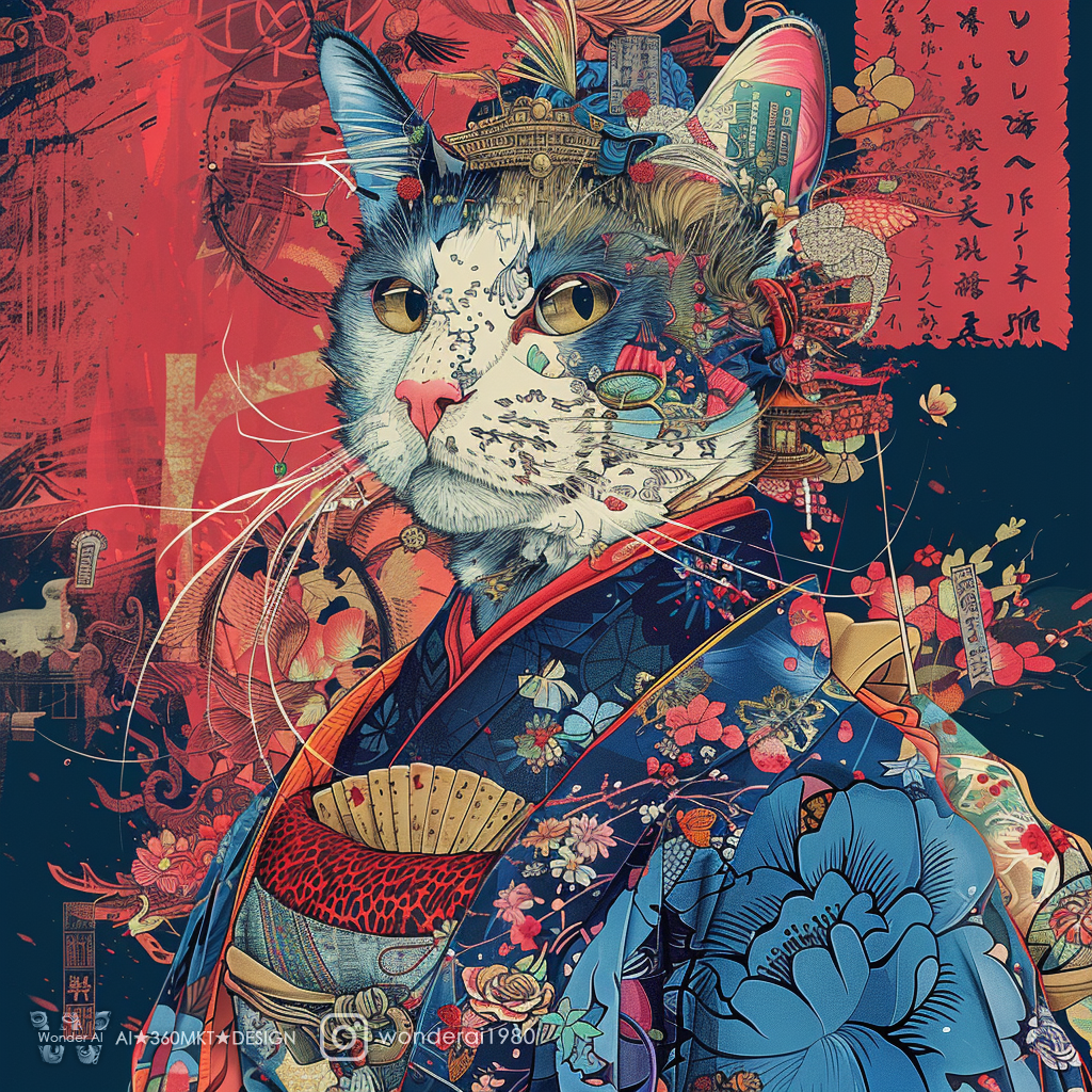 AI generated: Glitch art of cat (Midjourney - Photography)