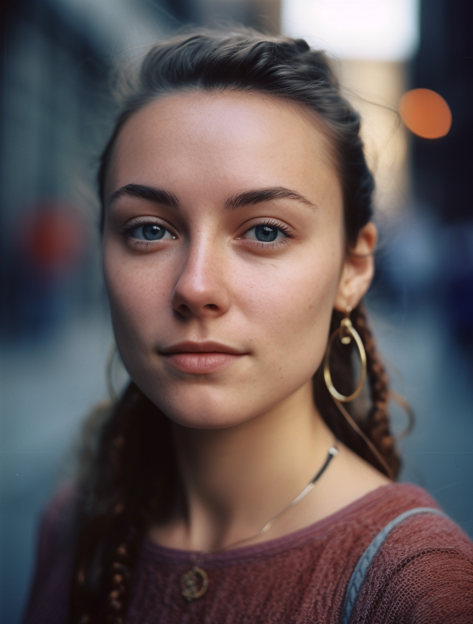 Midjourney prompt: female semi nuar perfect portrait, new york, mediu... - Midjourney