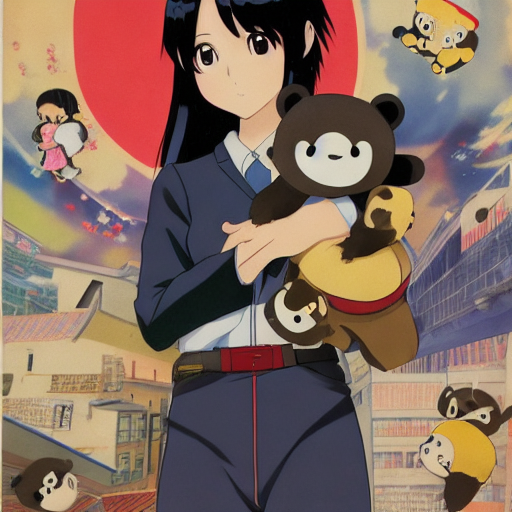 Stable Diffusion prompt: Anime key visual of girl with bl...