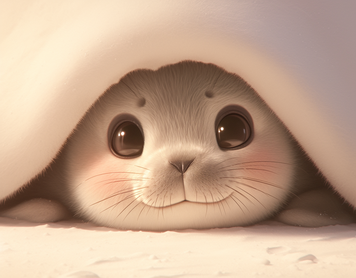 AI generated: Midjourney prompt: photorealistic cute baby seal with big eyes, natio... (Midjourney - Photography)