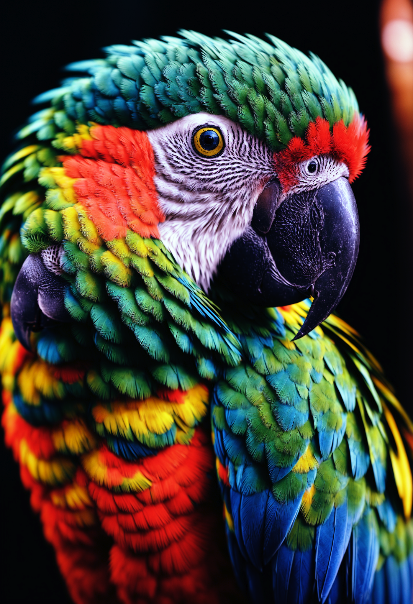 Stable Diffusion prompt: macro shot, cinematic photo of parrot, colorful, d... - Stable Diffusion