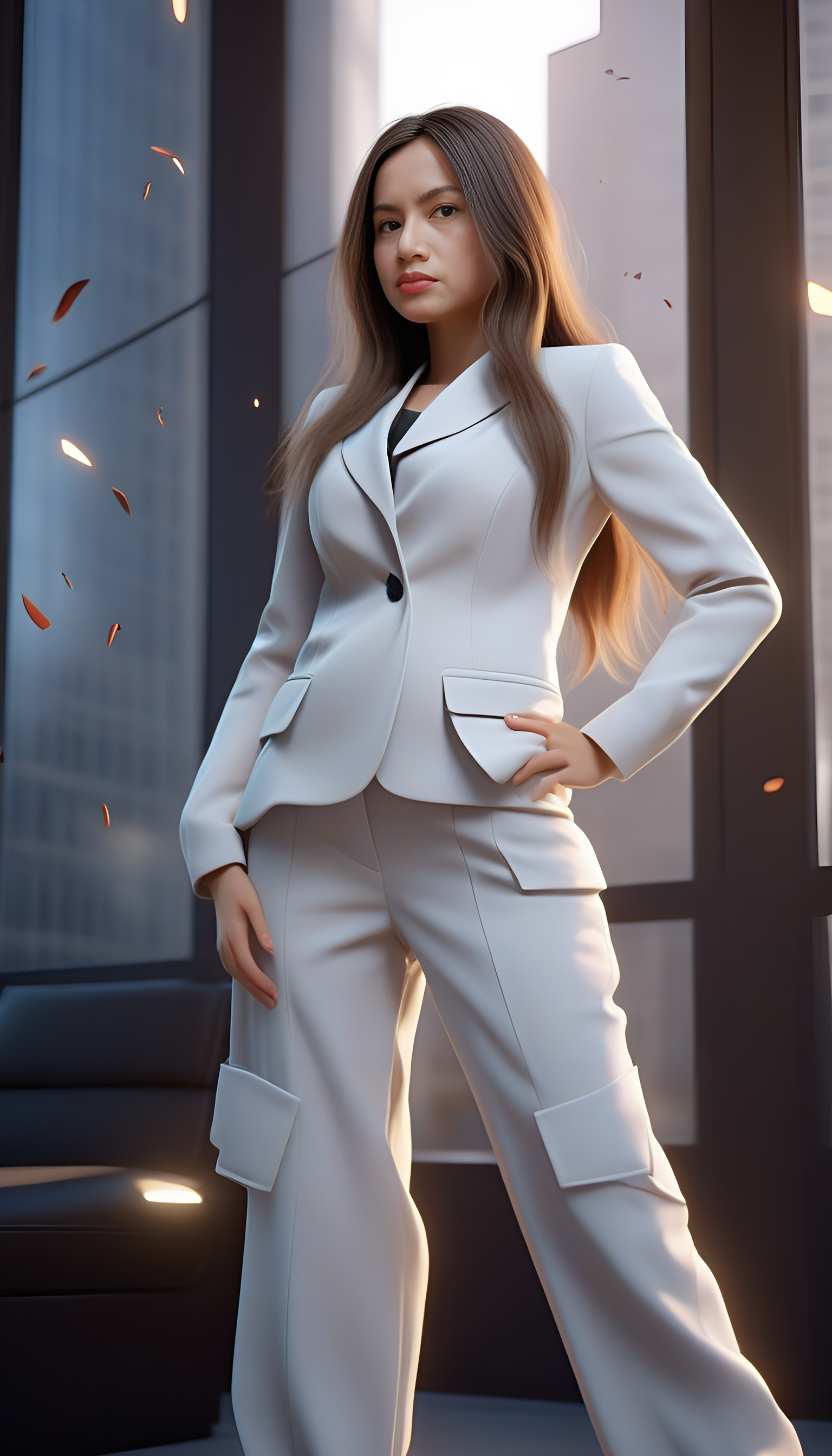 AI generated: Stable Diffusion prompt: a young girl in a business suit with a very angry ... (Stable Diffusion - Photography)