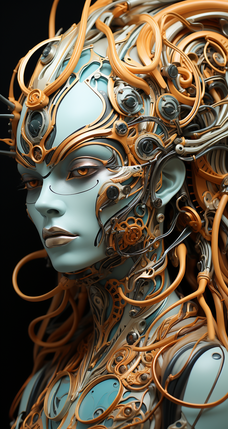 AI generated: Midjourney prompt: alien cyborg art and illustration by theo el, in t... (Midjourney - Character Design)
