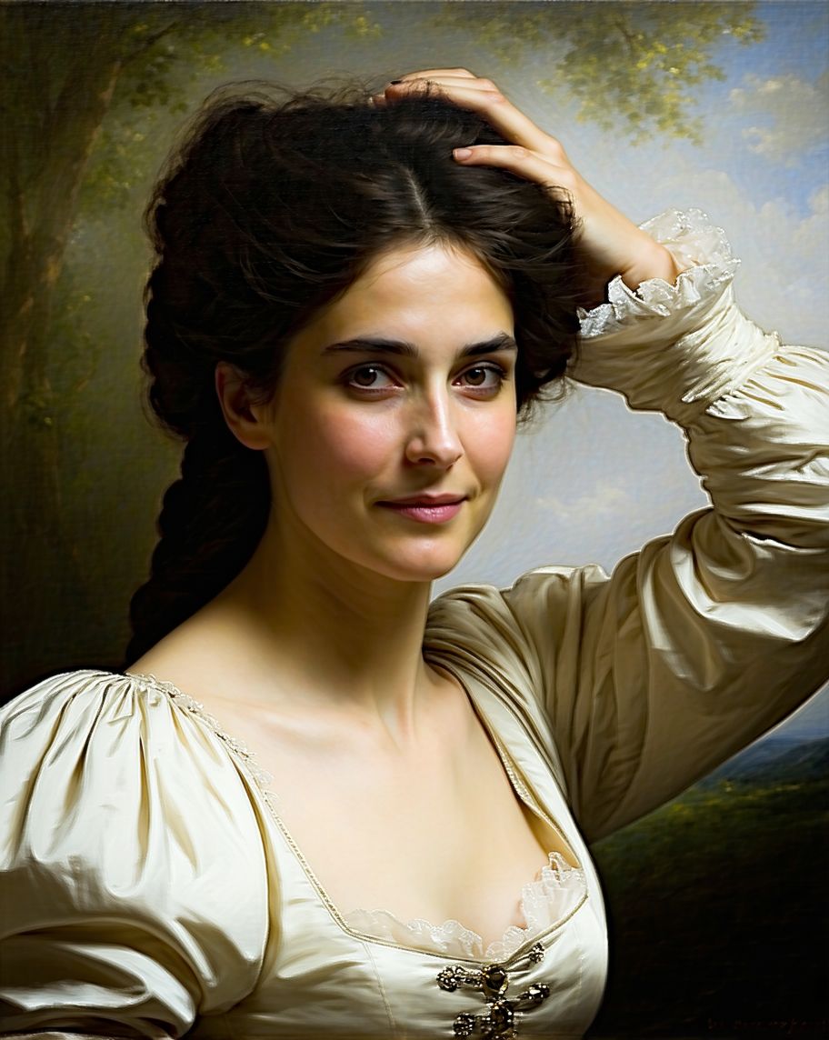 Stable Diffusion prompt: Neoclassical oil painting of a...