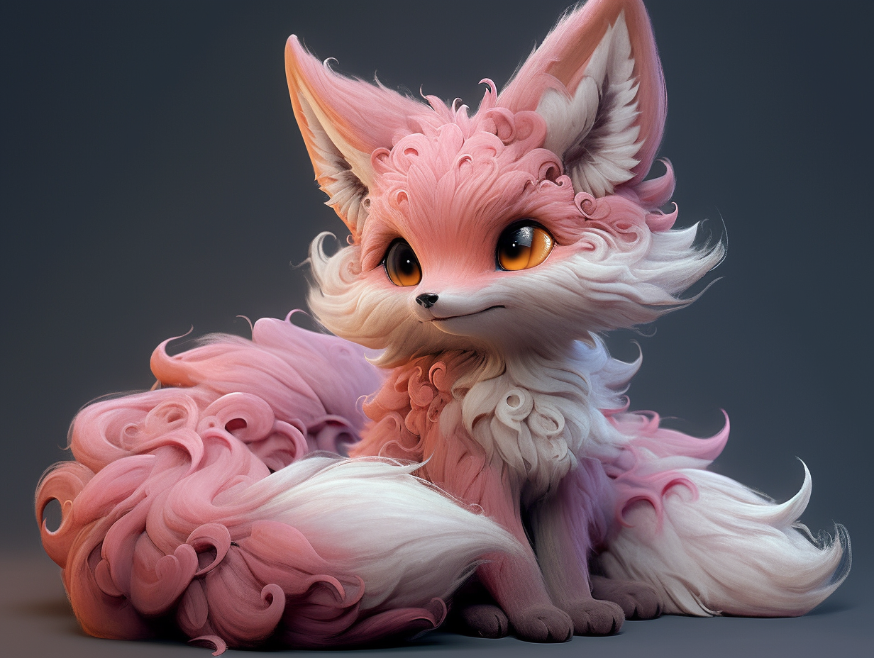 AI generated: Midjourney prompt: Cute and adorable cartoon fox baby rhea, fine and ... (Midjourney - Concept Art)