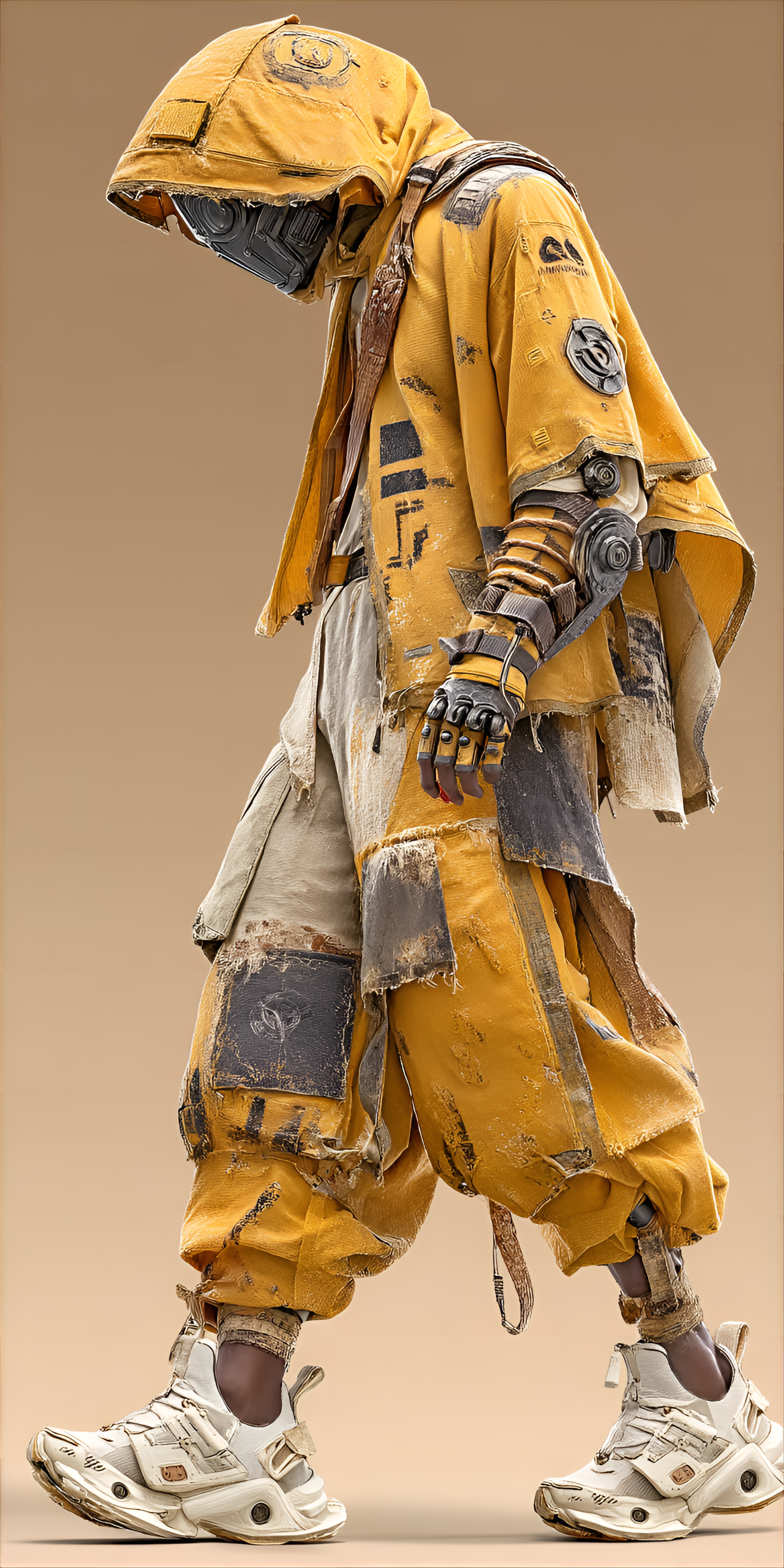 AI generated: Midjourney prompt: Dark-skinned male figure, mid-20s, wearing a styl... (Midjourney - Fashion)
