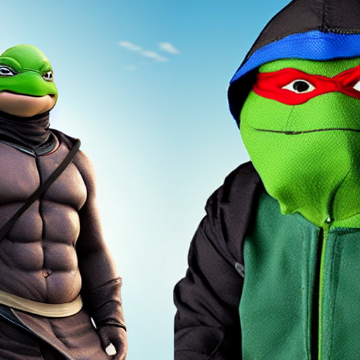 Stable Diffusion prompt: Ninja turtle with no mask but a ...