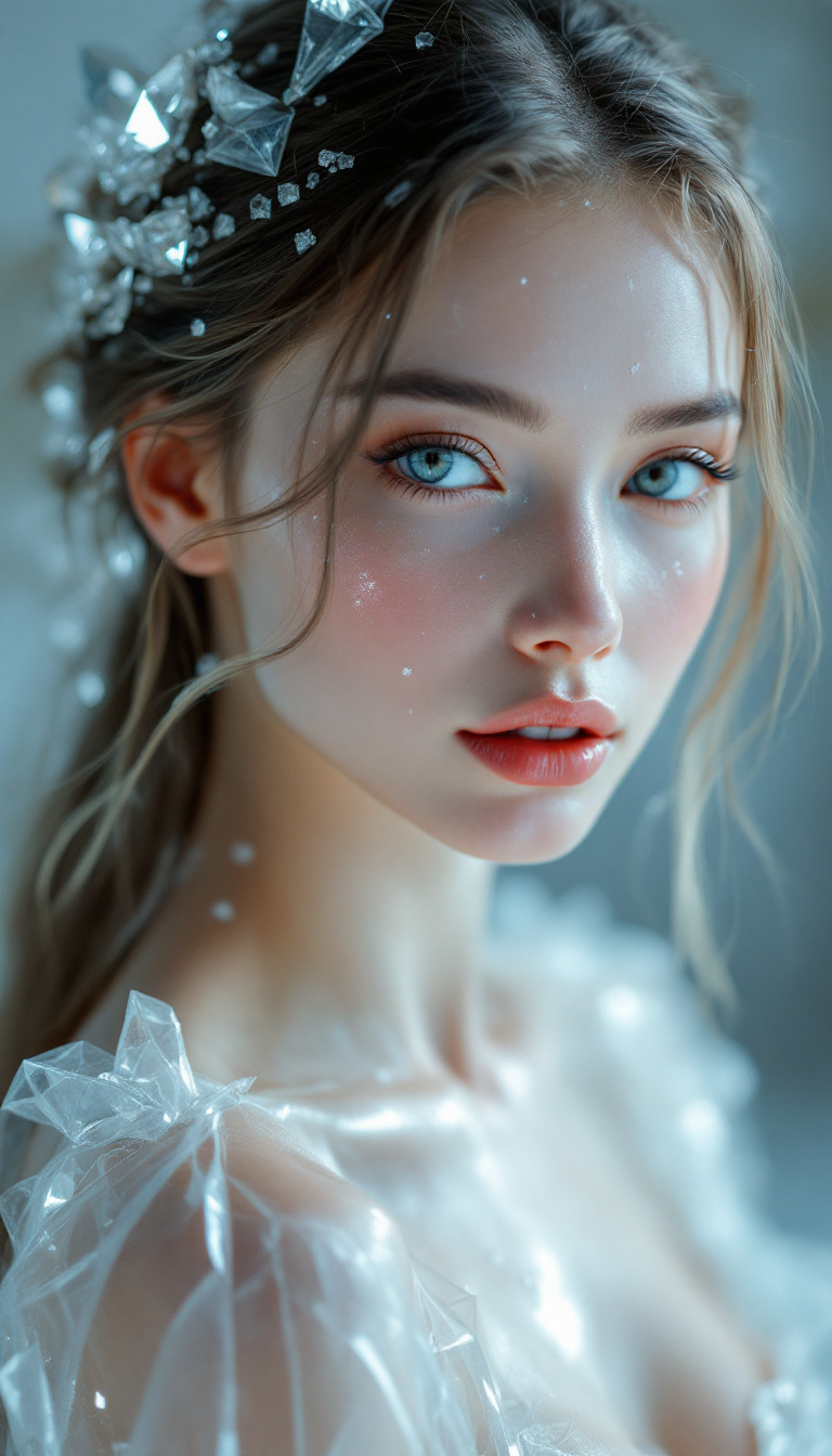 صورة مولدة بالذكاء الاصطناعي: FLUX prompt: Beautiful, long hair, woman with skin made entirel... (نموذج FLUX - صور شخصية)