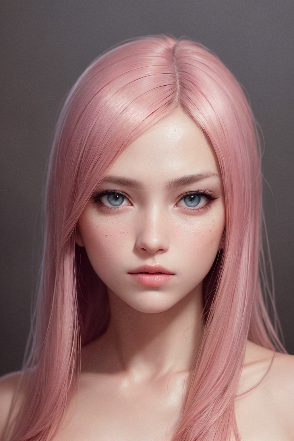 AI generated: Deliberate prompt: a girl, light dress, strong wind, long pink hair, ... (Deliberate - Portraits)
