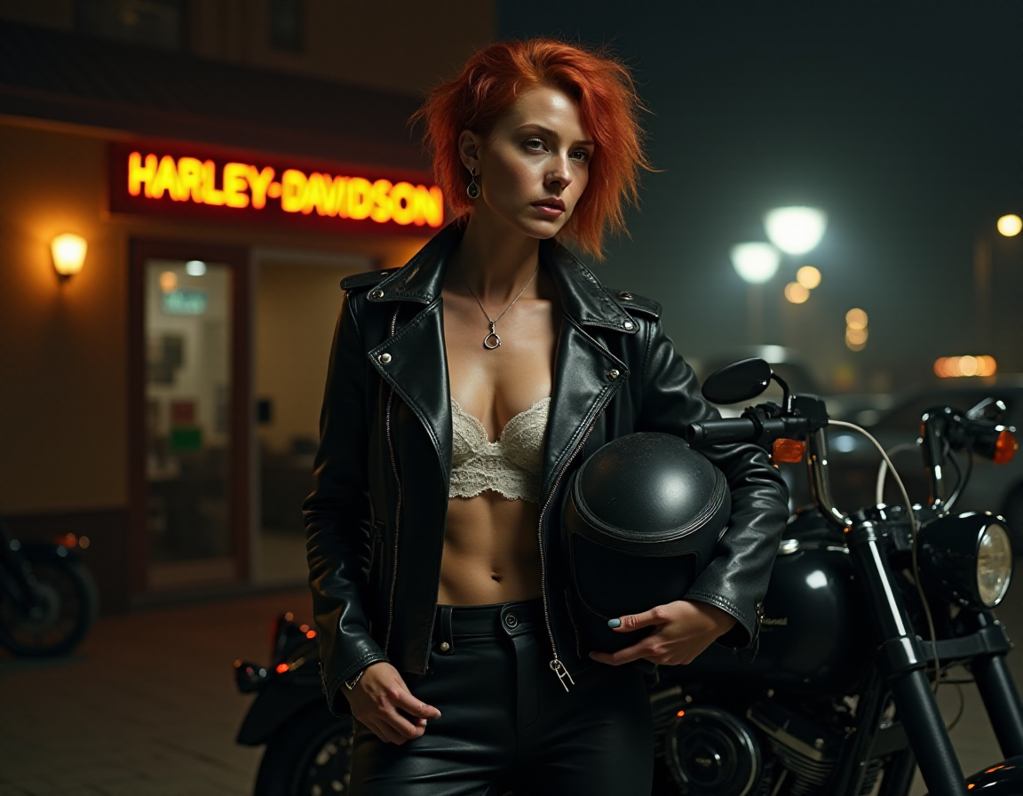 FLUX prompt: photo of a middle-aged british woman, punk, vulgar... - FLUX