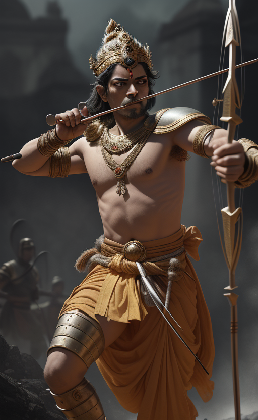 DreamShaper prompt: Lord Rama as a archers with bows, in ...