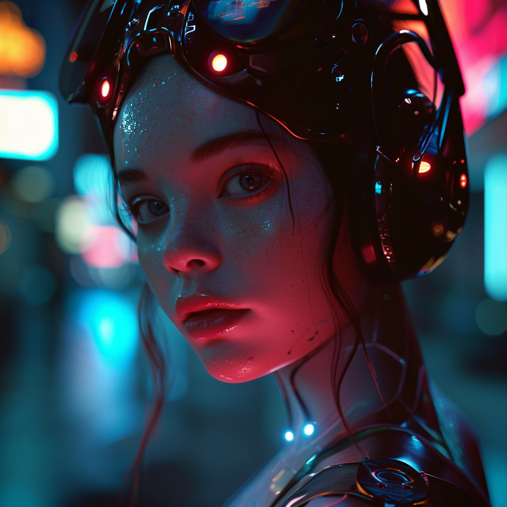 Midjourney prompt: photo of a ballerina, cyberpunk aesthetic, realist... - Midjourney