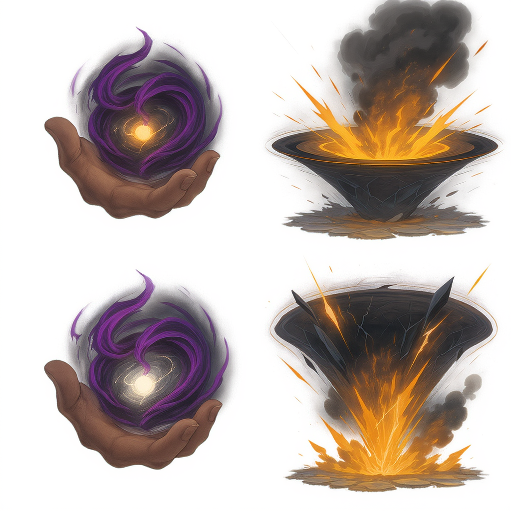 FLUX prompt: ### **Dark Pulse Magic Skill: 