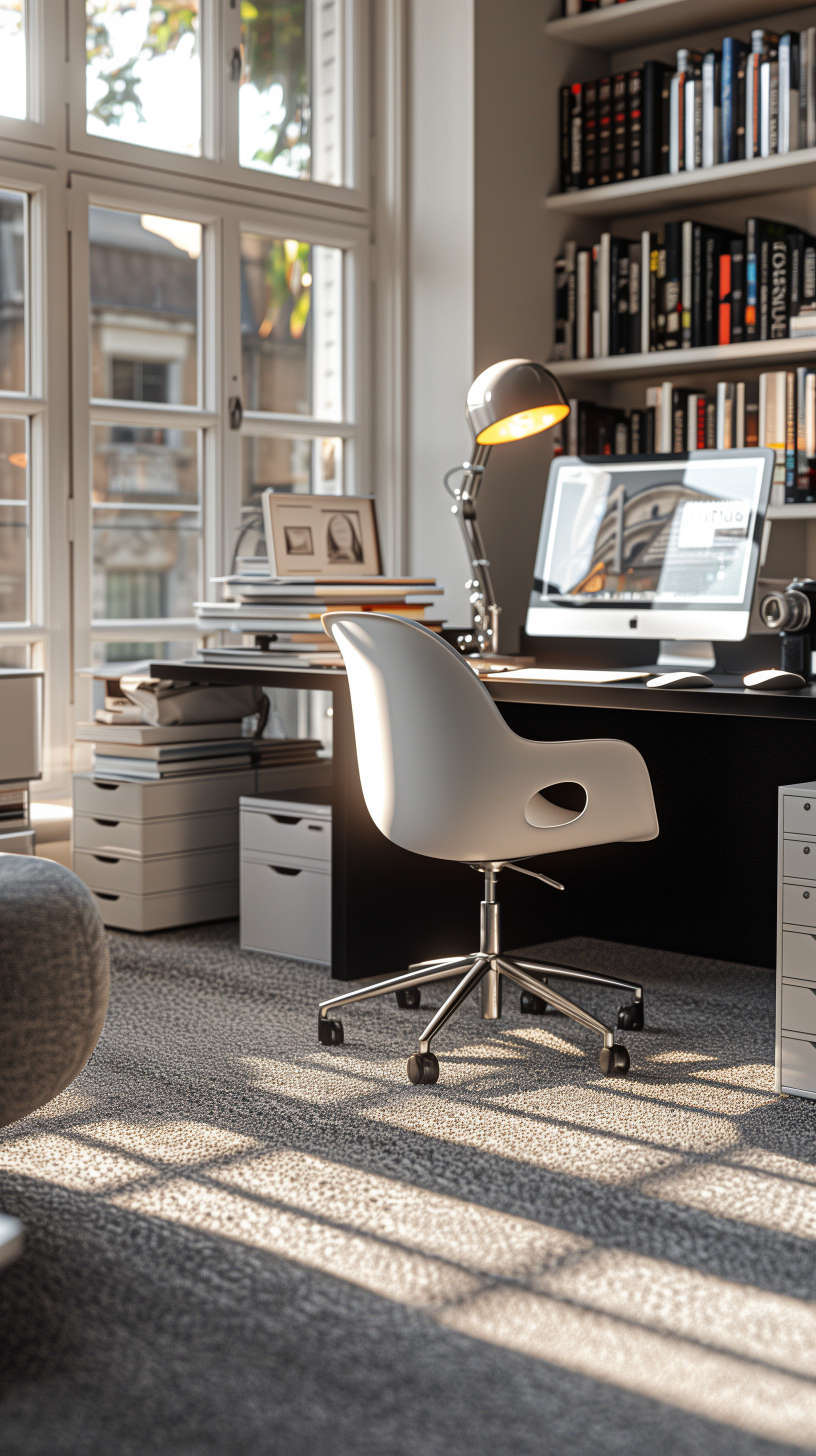 AI generated: Home office interior (Midjourney - Interior Design)