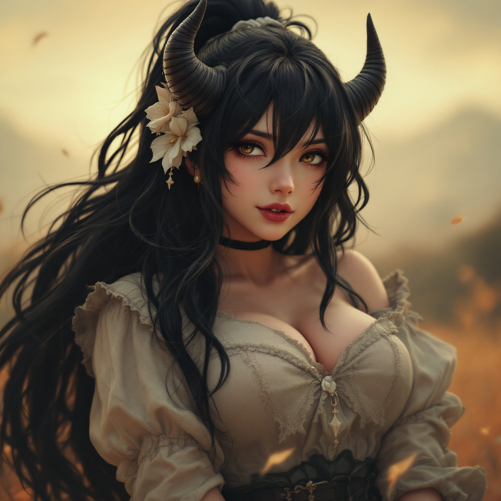 FLUX prompt: Hot waifu, enormous bowbs, shy, warm shirt - FLUX