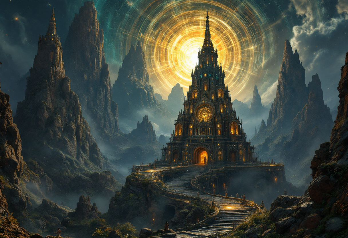 FLUX prompt: Panopticon Octavio Ocampo: Mysterious Ancien...