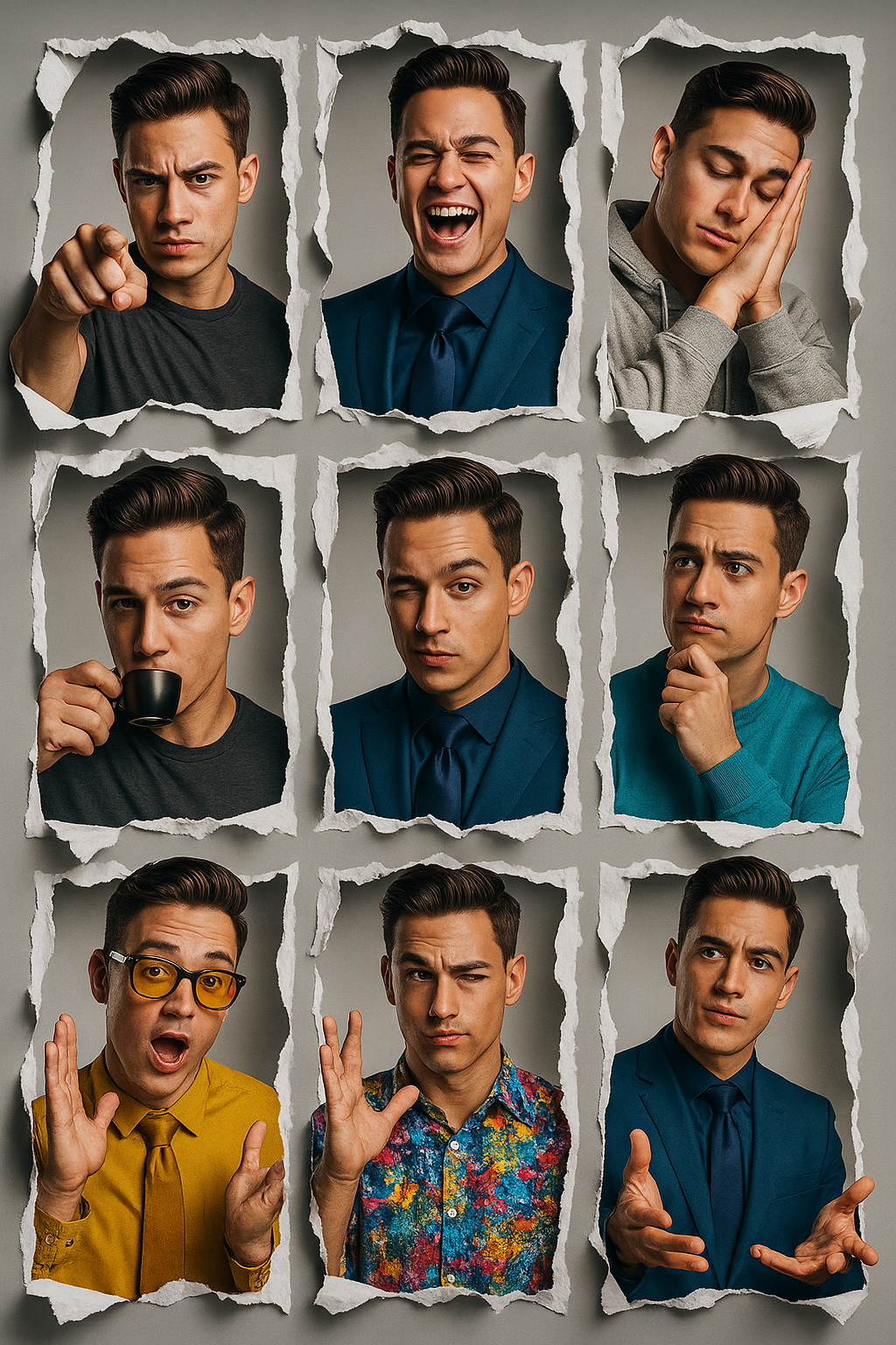 AI generated: Dynamic Personality Collage – AI Prompt (ChatGPT Image - Fashion)