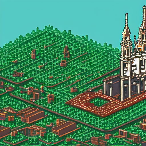 Stable Diffusion prompt: 8bit, pixel art, isometric, topd...