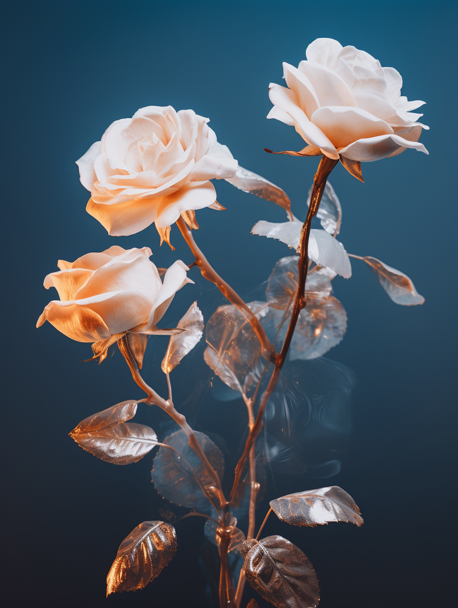 AI generated: Midjourney prompt: photography of roses, dreamy mood, modern, 8k, pho... (Midjourney - Photography)