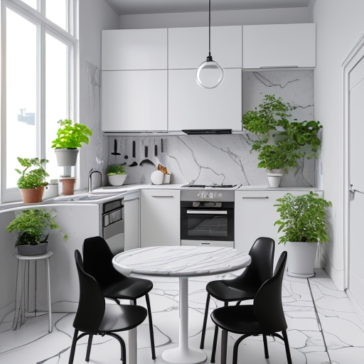 AI generated: Kitchen for small Minimalist apartment (Stable Diffusion - Architecture)
