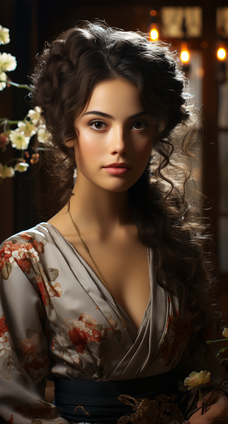 صورة مولدة بالذكاء الاصطناعي: Midjourney prompt: a beautiful young woman in a traditional chinese c... (نموذج Midjourney - صور شخصية)