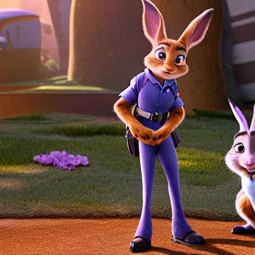 Stable Diffusion prompt: Judy Hopps from Zootopia about t...