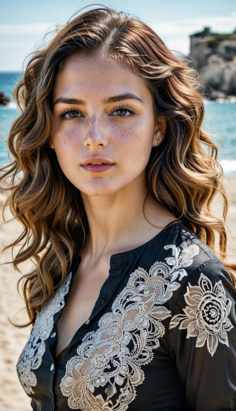 Stable Diffusion prompt: Portrait of a woman with should...
