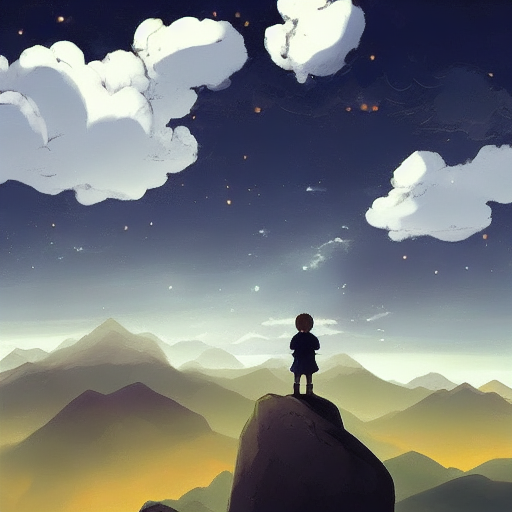 Stable Diffusion prompt: /imagine prompt: A boy standing ...