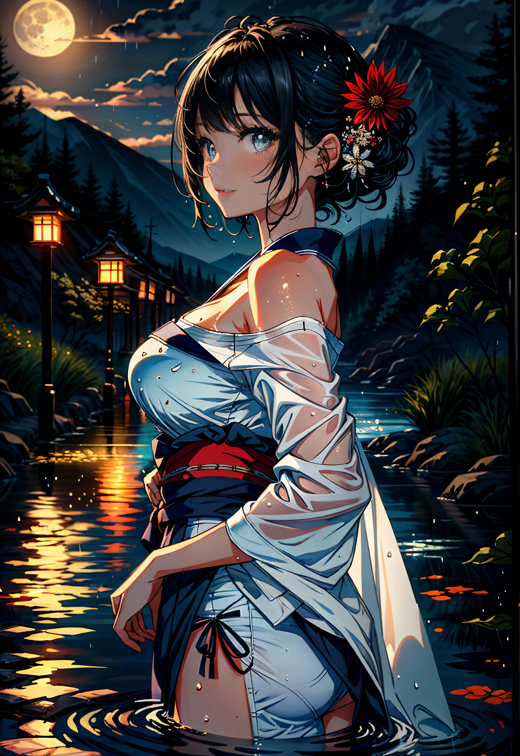 AI generated: White Kimono (Stable Diffusion - Landscapes)