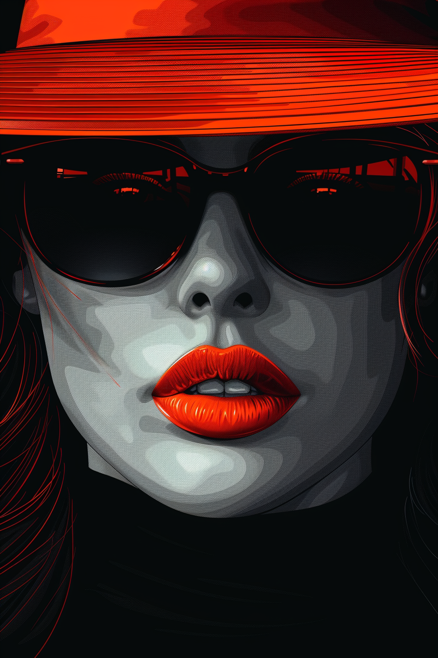 AI generated: Midjourney prompt: vector illustration of an elegant woman wearing an... (Midjourney - Portraits)
