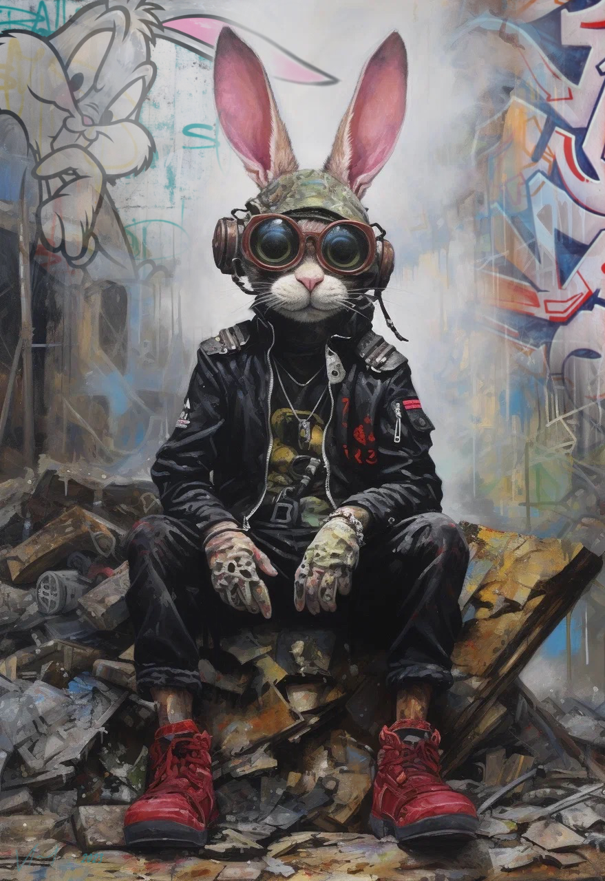 AI generated: Steampunk rabbit (Midjourney - Portraits)