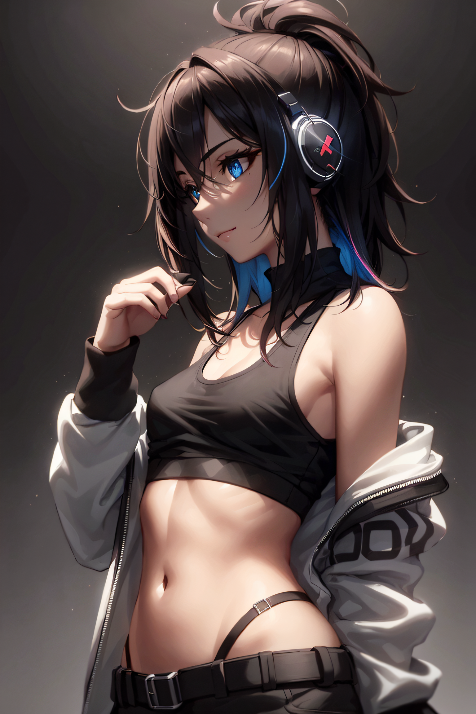 صورة مولدة بالذكاء الاصطناعي: Listening good music (نموذج Kenshi - أنمي)