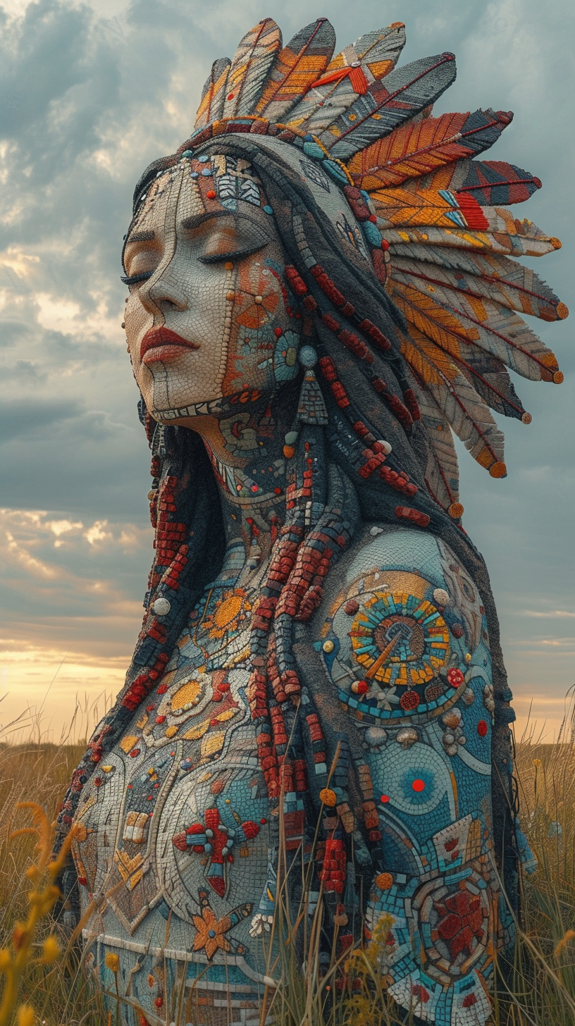 Midjourney prompt: a statue of an indian woman, in the style of richl... - Midjourney
