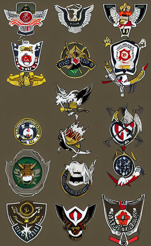 Stable Diffusion prompt: patch design, military flags, so...