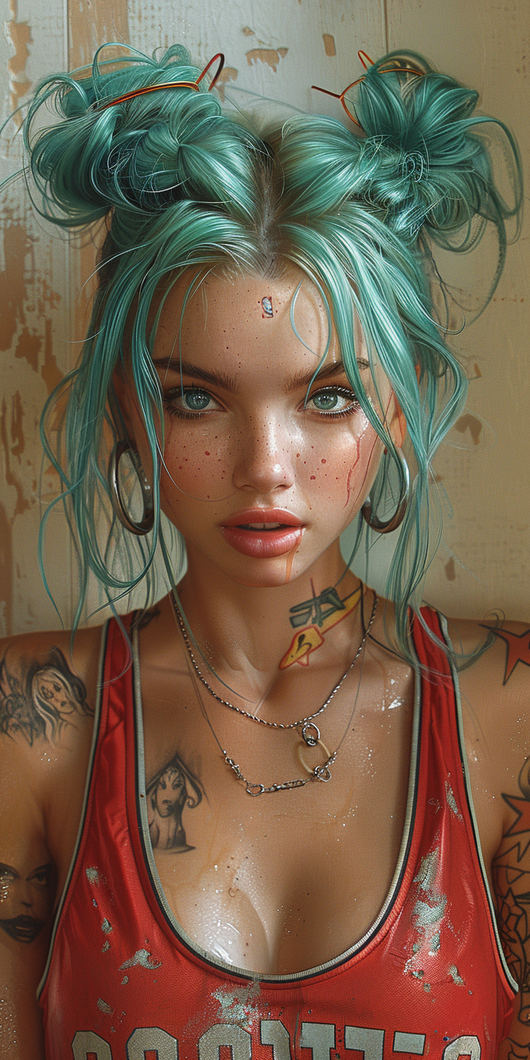 AI generated: Midjourney prompt: A hyper-realistic digital painting of an Instagram... (Midjourney - Portraits)