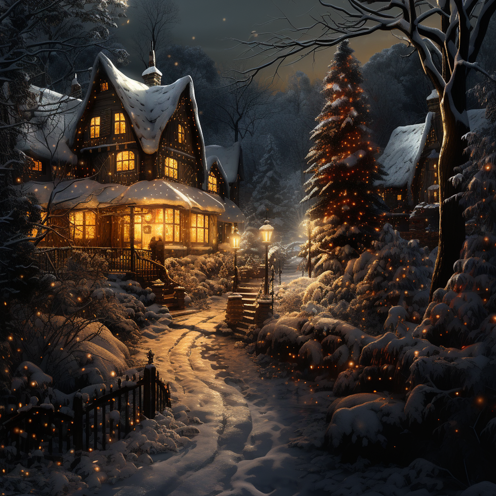 AI generated: Midjourney prompt: Art by Kajenna, full body, christmas evening in wi... (Midjourney - Concept Art)