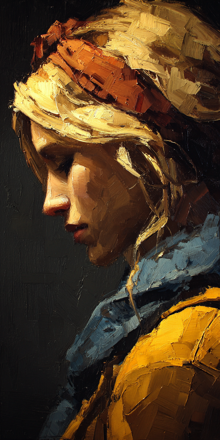 Midjourney prompt: a painting of a woman, in the style of brushstroke... - Midjourney