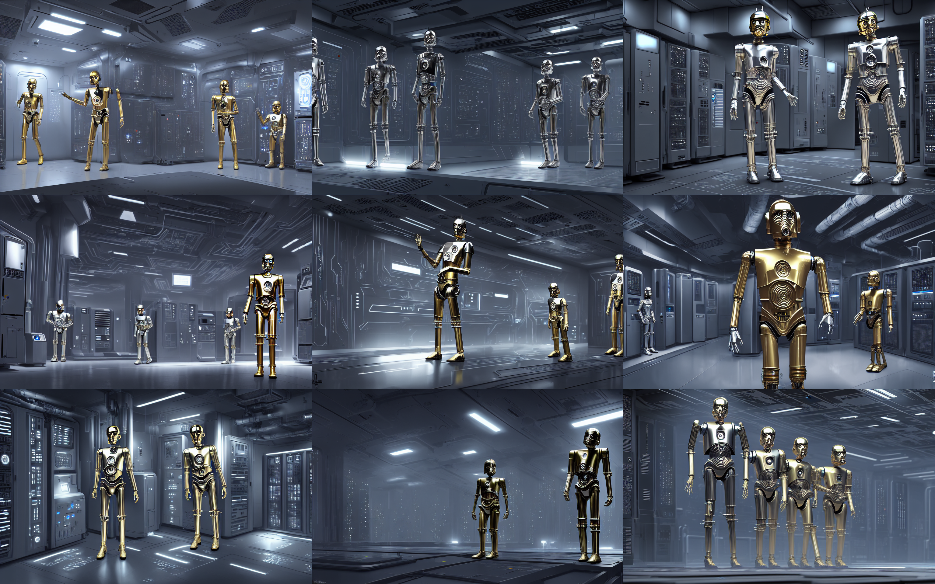 Stable Diffusion prompt: silver c - 3 po robot from star ...