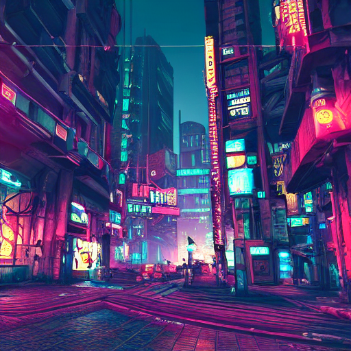Stable Diffusion prompt: ancient cyberpunk city, night, n...