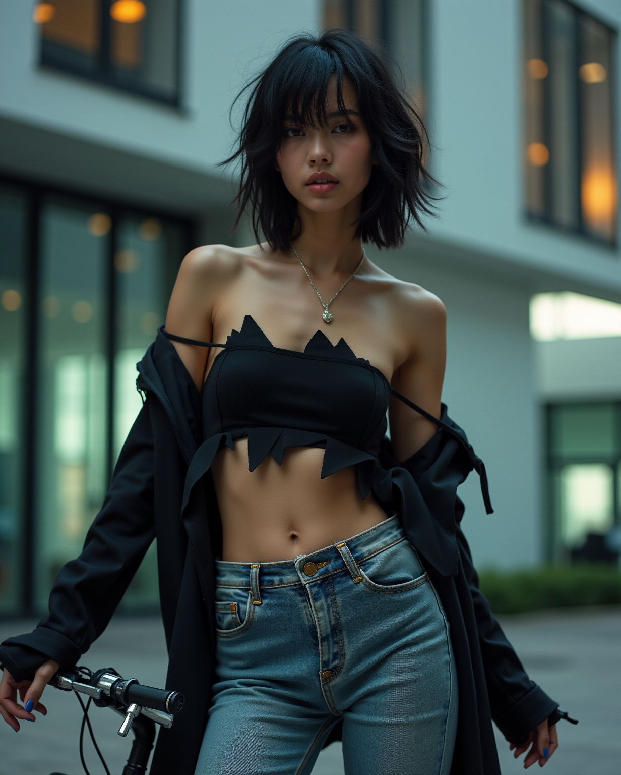 AI generated: FLUX prompt: High fashion photo of a slim, small breast, flat c... (FLUX - Fashion)