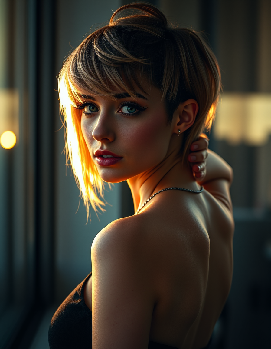 FLUX prompt: portrait photo of a stylish beautiful girl, asymme... - FLUX