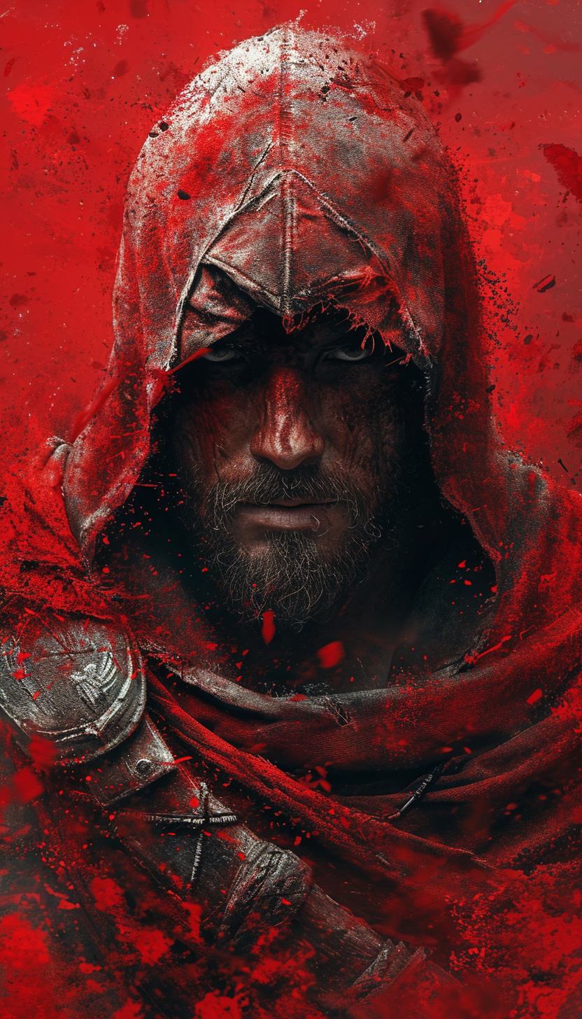 Midjourney prompt: the cover of assassin's creed, in the style of hel... - Midjourney