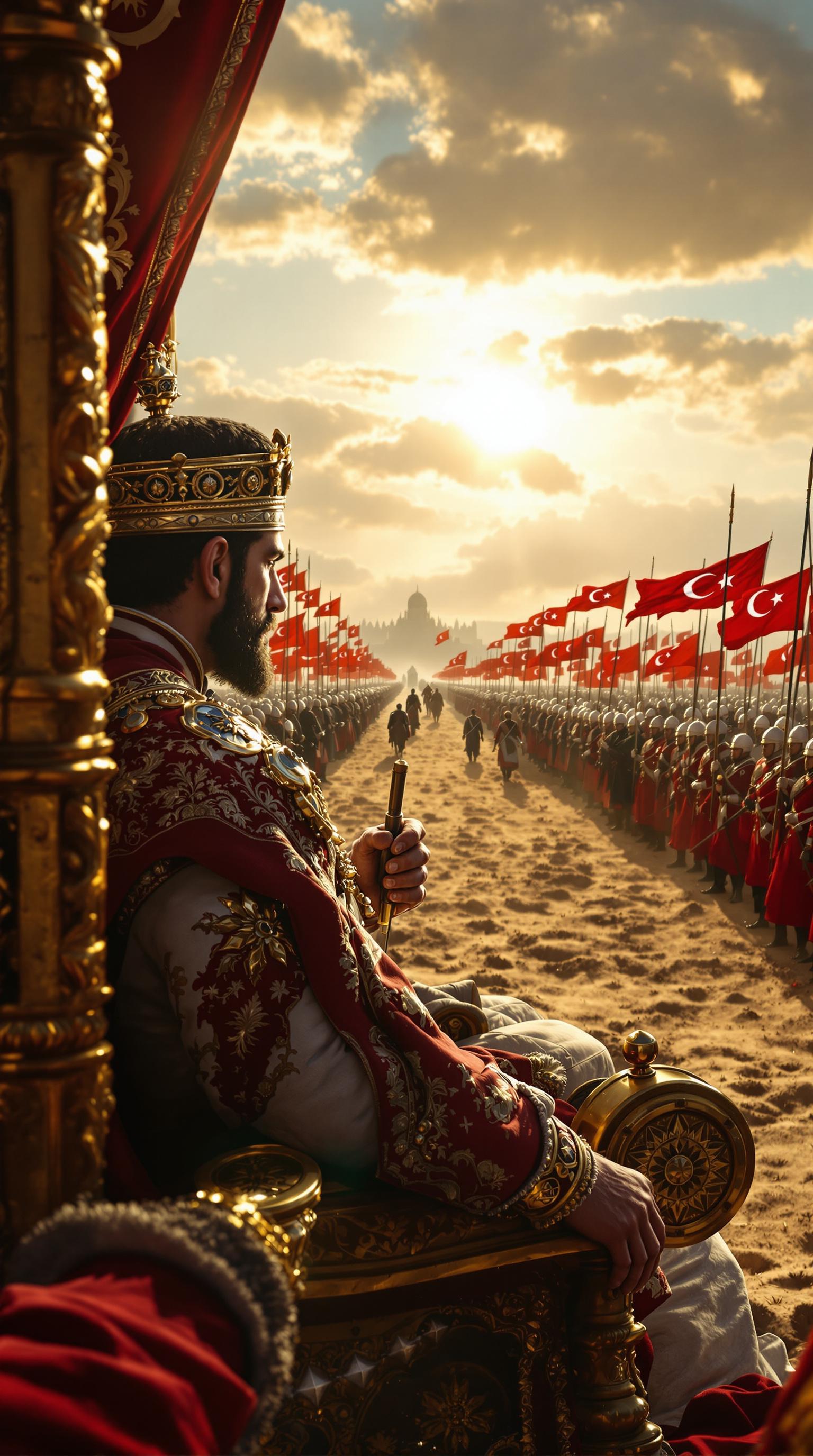 صورة مولدة بالذكاء الاصطناعي: FLUX prompt: First person POV, the Sultan sits confidently on a... (نموذج FLUX - صور شخصية)