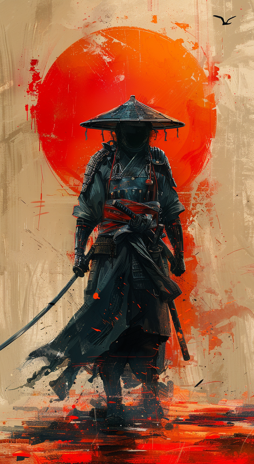 Midjourney prompt: Samurai in full armor, concept art in the style of... - Midjourney