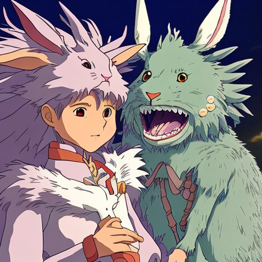 Openjourney prompt: a rabbit with blades instead of teeth...