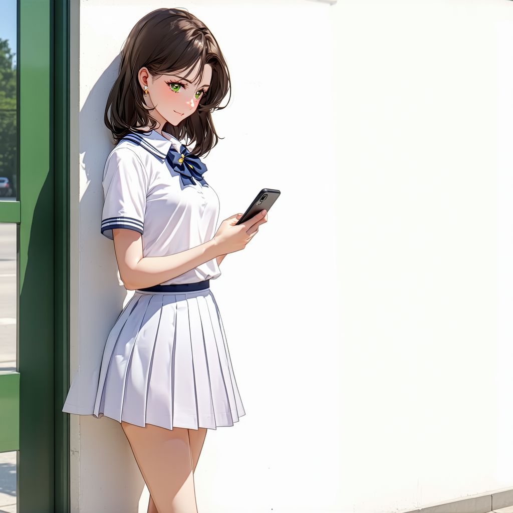 Stable Diffusion prompt: beautiful girl in white school ...